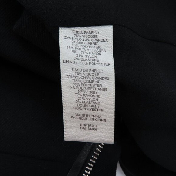 Rebecca Taylor Womens 6 Open Front Black Zipper Faux Leather Trim Blazer Jacket - Picture 6 of 9